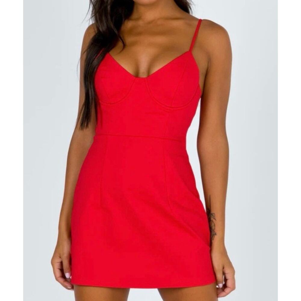 Princess Polly Novella Mini Red Corset Dress Size 6  2660